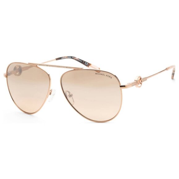 Michael Kors Women's Rose Gold Aviator Sunglasses MK1066B-11088Z MSRP193